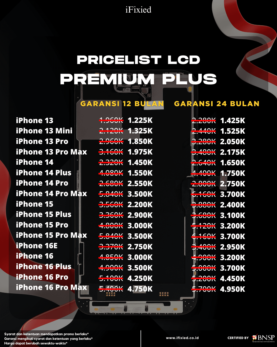 Daftar Harga Servise iPhone di