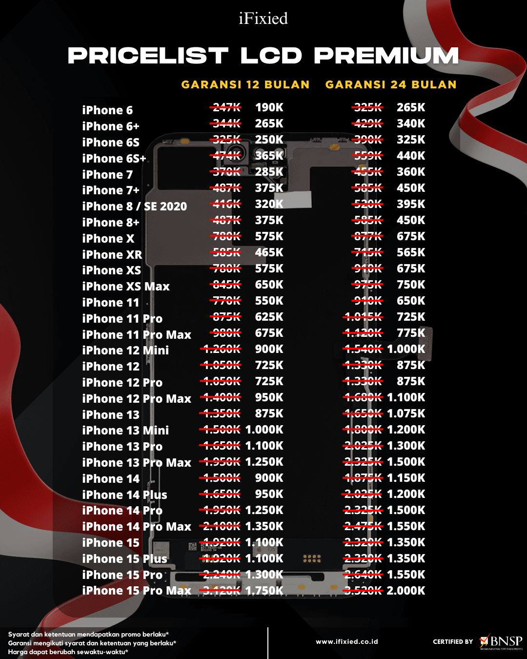 Daftar Harga Servise iPhone di