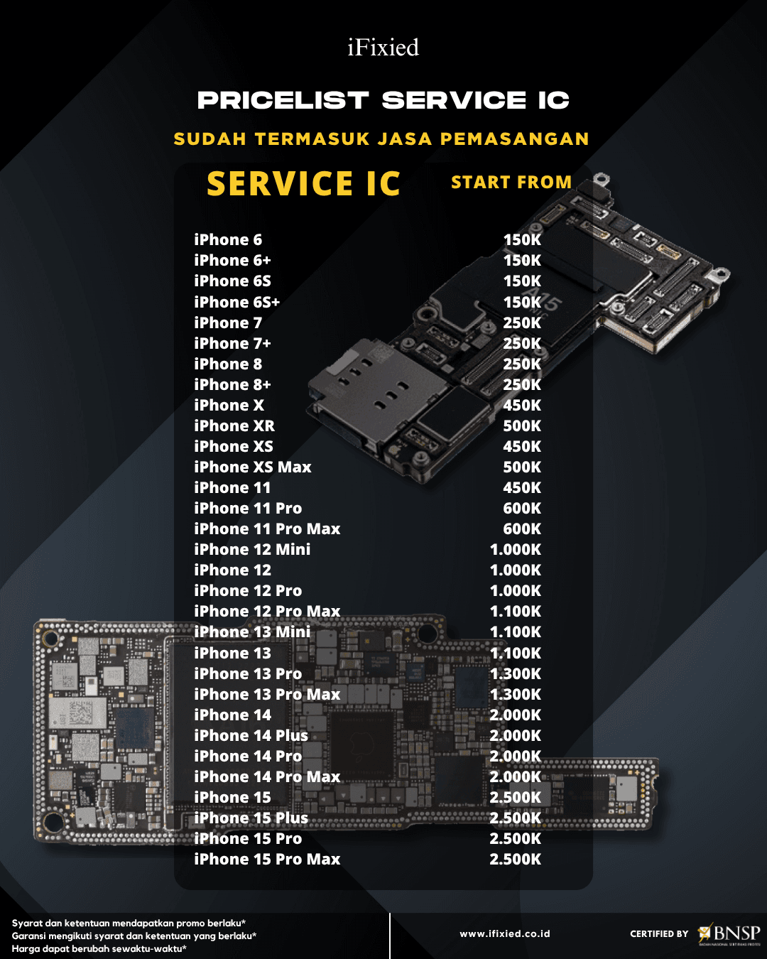 Daftar Harga Servise iPhone di