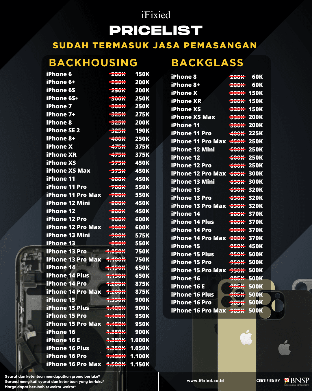 Daftar Harga Servise iPhone di