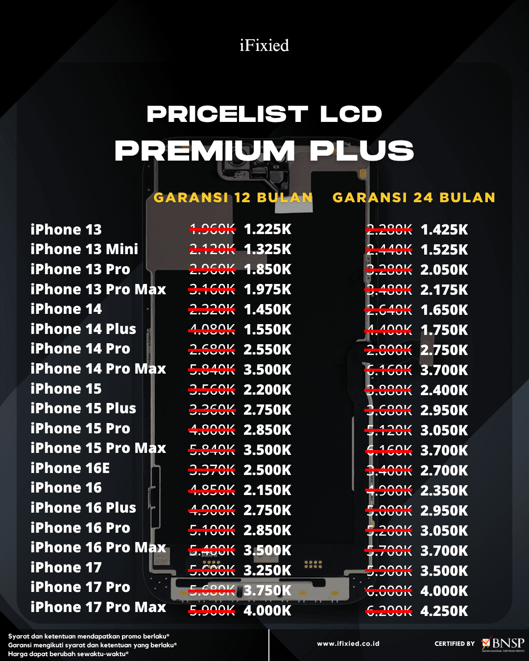 Daftar Harga Servise iPhone di